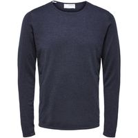 selected jersey rocks knit crew neck dark sapphire para hombre