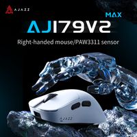 ajazz aj179 v2 raton inalambrico para juegos para diestros sensor paw3311 triple modo raton dual 1k para oficina y ordenador dpi12000