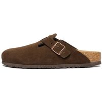 birkenstock zuecos boston soft suede mocha para hombre