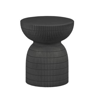 Mesa auxiliar de hormigón marrón con relieves