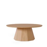 mesa tapa redonda con pata conica en roble