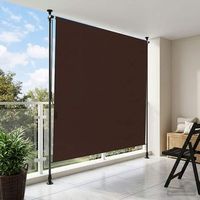 cortina enrollable - accesorio para exterior - poliester y aluminio - marron 200x270cm
