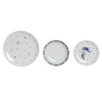 vajilla set 18 porcelana 27x27x3 azul