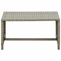 mesa de cafe - mesa de centro de ratan sintetico beige 70x40x38 cm