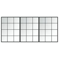 espejos de pared 3 uds metal negro 80x60 cm vidaxl
