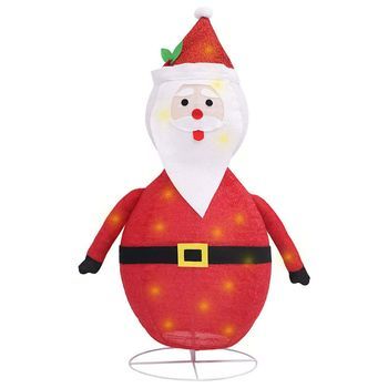 Papá Noel De Navidad Decorativo Con Led Tela Lujosa 120 Cm Vidaxl