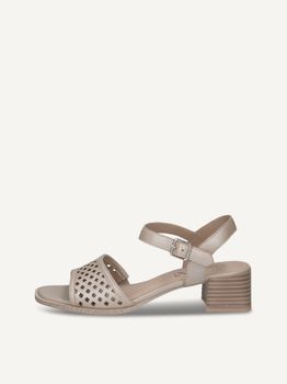 CAPRICE Heeled sandal, grey, made of Leather with Trapeze heel, Size 38
