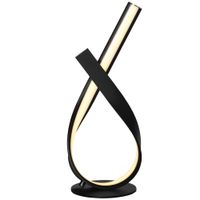 homcom lampara de mesa de diseno contemporaneo - lampara de mesa en espiral - 21x15x43 cm - aluminio negro led blanco calido   aosom espana