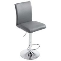 taburete de bar trona con reposapies en forma de trompeta de diseno moderno en sintetico gris 100000007