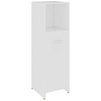 armario de bano  mueble bano madera contrachapada blanco 30x30x95 cm