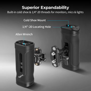 SmallRig Mini Empuñadura Lateral con Abrazadera NATO y Riel NATO Ajustable Verticalmente Máx. Soporte de carga de 10 kg / 22 lb para Sony para DSLR -5947