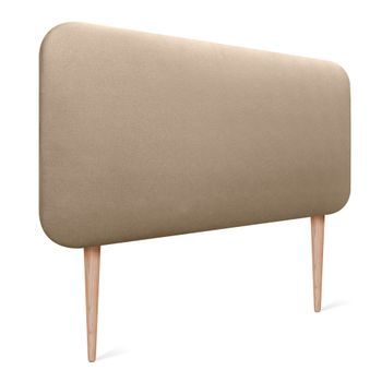 Dhome Cabecero Tapizado Liso Redondeado Polipiel Con Patas Para Pared Acústicos Cabeceros Absorbentes Cabezal Cama Dormitorio (champan, 90cm)