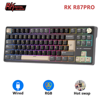 teclado gamer rk royal kludge rk r87pro con cable intercambiable en caliente 88 teclas mecanicas retroiluminacion rgb al 88 con teclas pbt