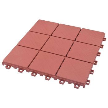 Tile De Decking 10 Uds. Rojo 30,5 X 30,5 X 2,2 Cm Polipropileno Vidaxl