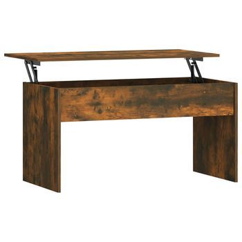 Mesa De Centro Madera Ingeniería Roble Ahumado 102x50,5x52,5 Cm Vidaxl