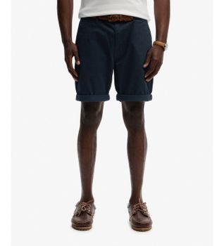 Superdry para hombre. M7110486A Pantalón Corto Premium Regular Chino marino (32), Casual, Algodón