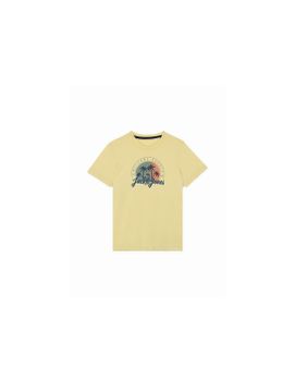 Camiseta Jack & Jones Jjsummer Smu Vibe Ss Crew Neck Infantil Amarillo
