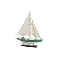 barco madera maciza 42x9x62 verde menta