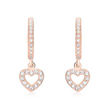 De aros de plata 925 bañados en oro rosa con circonitas