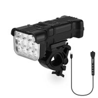 luces delanteras para bicicleta multifuncionales 3 en 1 con 12 led de 500 lumenes de brillo alarma de campana de 140 db