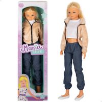 colorbaby maria casual muneca grande 105 cm pantalon vaquero camiseta blanca zapatos quita y pon accesorios incluidos munecas para peinar juegos de rol juguetes para ninos y ninas  3 anos