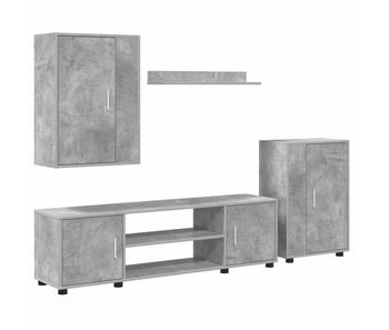 Juego de mueble de tv de 4 piezas 4 pcs gris hormigón