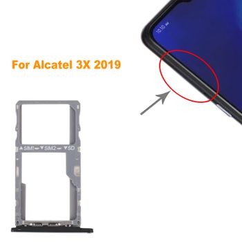 Para Alcatel 3X 2019 bandeja de tarjeta SIM + adaptador de bandeja de tarjeta SIM/Micro SD pieza de repuesto