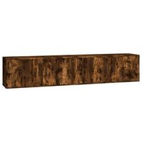 muebles para tv de pared 2 uds roble ahumado 100x345x40 cm vidaxl