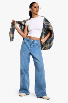 Vaqueros Petite Holgados Rectos, Gris