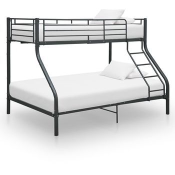 Estructura De Litera De Metal Negro 140x200 Cm/90x200 Cm Vidaxl