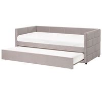cama nido glamurosa de terciopelo 90 x 200 cm con somier gris claro chavonne