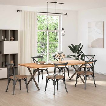 Patas Para Mesa，pierna De Mesa Comedor Forma X 2 Uds Acero Natural 90x(72-73)cm