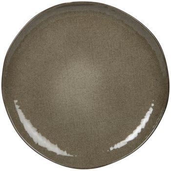 Plato plano de cerámica verde