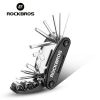 rockbros juego de herramientas multifuncional para bicicleta conjunto de utiles llaves hexagonales destornillador llave inglesa para radios set negro reparacion para bici de montana 16 en 1