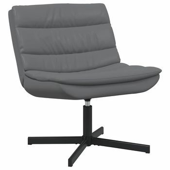 Silla Giratoria Gris 63 X 75 X 76 Cm Cuero Sintético Vidaxl