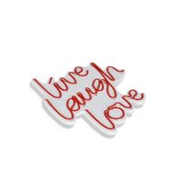 iluminacion led decorativa de plastico live laugh love rojo 305x355x2 cm