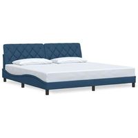 cama matrimonial  cama para adulto  estructura de cama sin colchon tela azul 200x200 cm