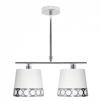 Lampara dalia 2xe14 blanco/plata regx40x16 cm