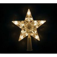 estrella de arbol de remate de 10 led blanco calido con pilas