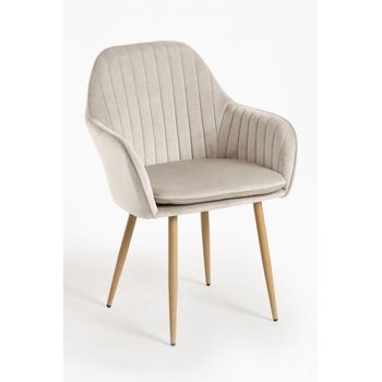 Silla Chic De Terciopelo 87*56*44 Cm - Beige