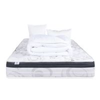 colchon 160x200 cm sleeplux 26cm latex ergonomique lado veranoinvierno haute densite  2 almohadas  edredon