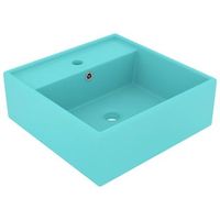 lavabo cuadrado rebosadero ceramica verde claro mate 41x41 cm vidaxl