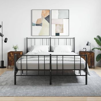 Mesitas De Noche (2 Uds) - Mueble Para Dormitorio - Madera De Ingeniería - Roble Ahumado (40x40x50cm)
