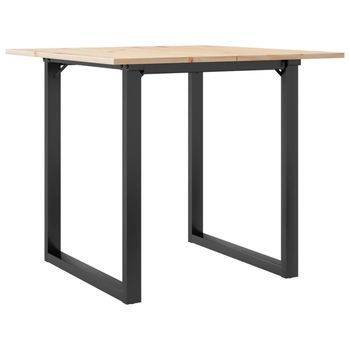 Mesa De Comedor Marco O Madera Maciza Pino Y Acero 80x80x75 Cm Vidaxl
