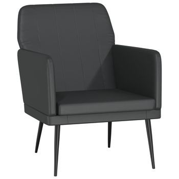 Sillón De Salón | Silla | Sillón De Cuero Sintético Negro 61x78x80 Cm