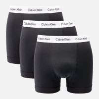 calvin klein mens three-pack cotton-jersey trunks - black - xl