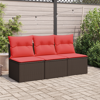 Vidaxl | Sofá De Jardín | Con Cojín Marrón 165 X 62 X 69 Cm Poliratán