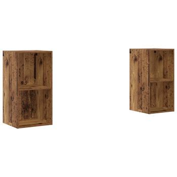 Conjunto De Mueble De Tv 2 Uds | Mueble De Salón | Gabinete De Tv Madera Vieja 37 X 37 X 72 Cm