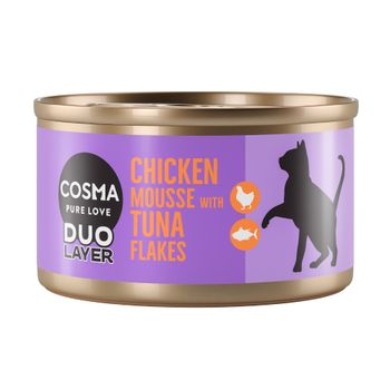 Cosma DUO Layer 24 x 70 g - Pack Ahorro  Mousse de pollo con trozos de atún