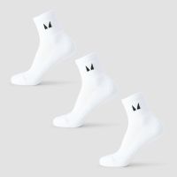 calcetines tobilleros de correr de mp paquete de 3 pares - blancos - uk 12-14